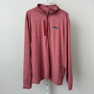 Cutter Buck Mens Red LMU Lions Quarter Zip‎ Pullover Shirt XL Long Sleeve